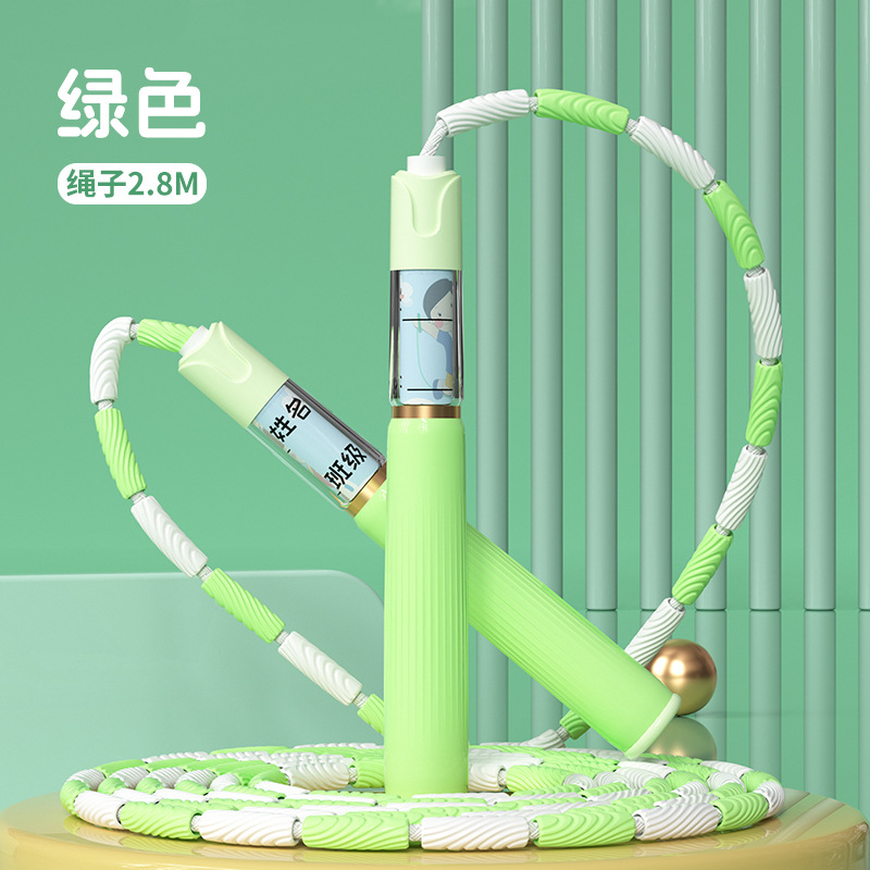 TPE corda de salto de cortar cuerda de salto de acondicionamiento físico infantil segmentación de cuerda de salto de cuentas suaves recubiertas de goma prueba de firma de cuerda de salto de bambú suave
