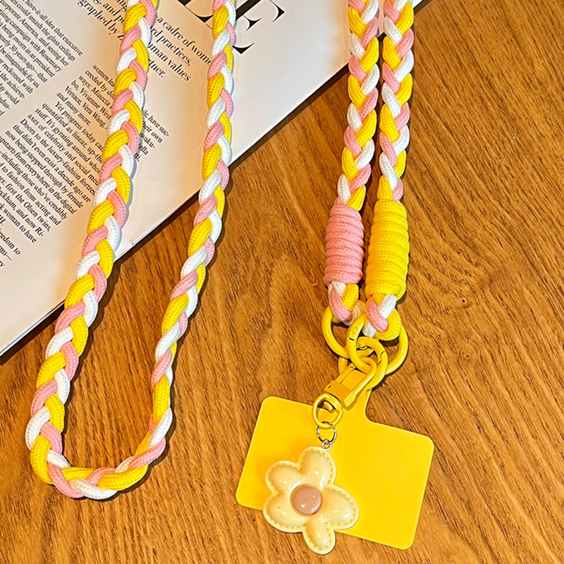 Personalidad creativa personalizada trenza de torsión teléfono móvil colgante llavero colgante cadena colgante cuerda de nylon taza de agua colgante pulsera