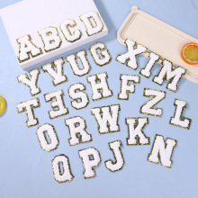 布贴补丁刺绣字母贴免缝可水洗黑色魔术贴毛巾绣贴布绣贴包