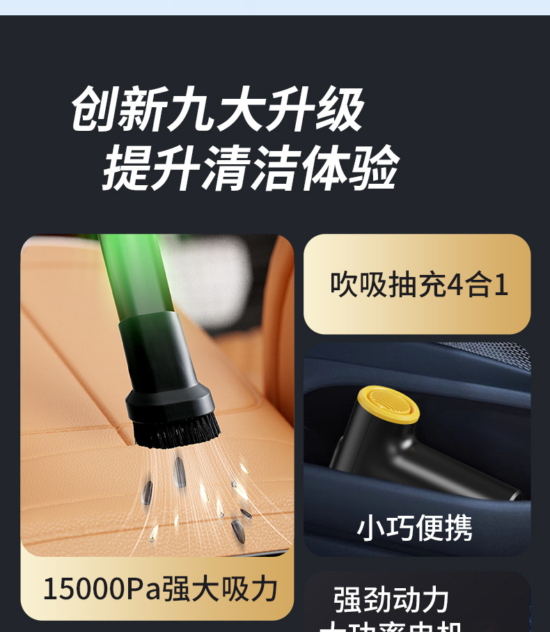 Cross-Border Wireless Car Vacuum Cleaner, Household Small Multi-Functional Vacuum Cleaner, Professional Deep Cleaning, Portable and Convenient to Suck