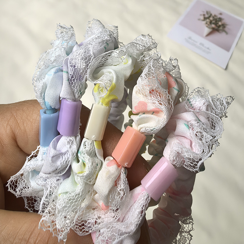 레이스 소장 서클, 신선한 여름 패션 헤어 서클, 포니테일, 고급 소장 서클, DIY 접착 가능
