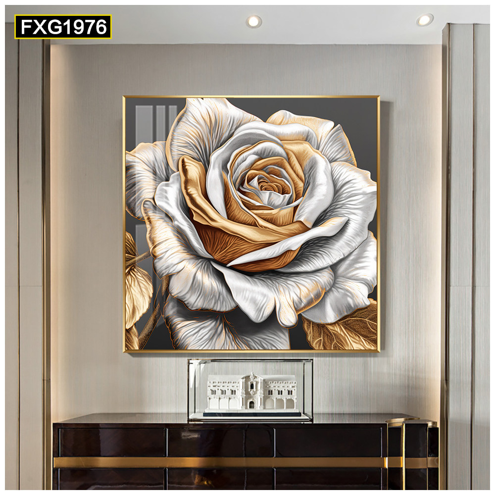 Pintura decorativa moderna de lujo ligero de alta gama sala de estar atmósfera de alto nivel sala de comedor mural arte abstracto cuadrado porche colgante pintura