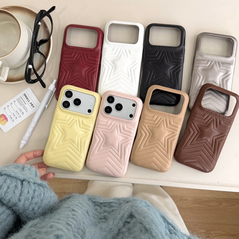 Suitable for iPhone 17 Pro Max Five-Pointed Star Chanel-Style down Jacket Phone Case Apple 15 3D 14 Cross-Border 13 Suitable for iPhone 17 Pro Max Five-Pointed Star Chanel-Style down Jacket Phone Case Apple 15 3D 14 Cross-Border 13