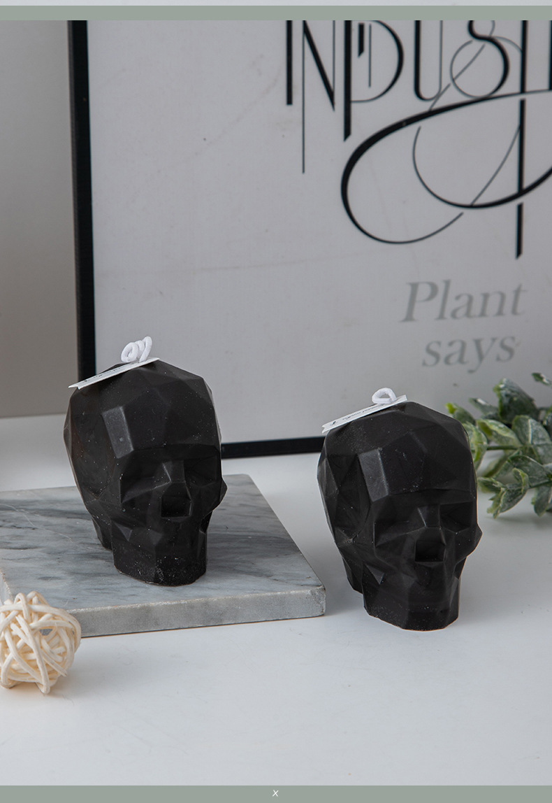 万圣节几何骷髅头香薰蜡烛ins创意家居摆饰套装万圣跨境蜡节日礼详情4