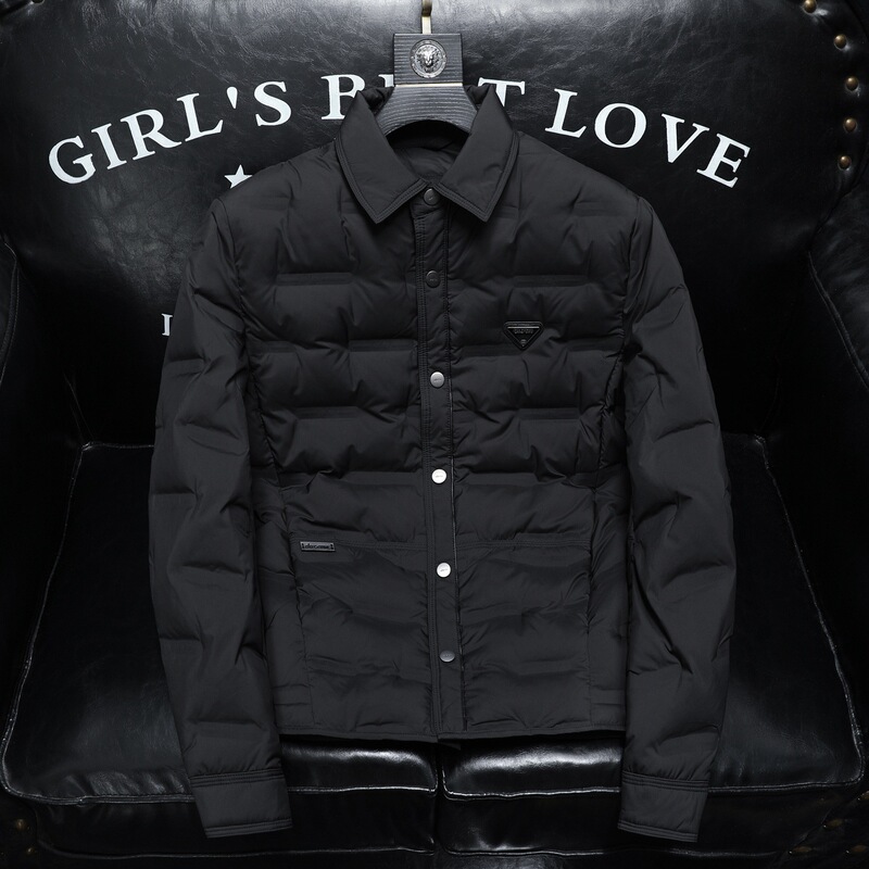 European Style Simple Versatile Shirt Collar down Jacket Men's Lightweight Warm Casual Top Winter New Coat Men European Style Simple Versatile Shirt Collar down Jacket Men's Lightweight Warm Casual Top Winter New Coat Men