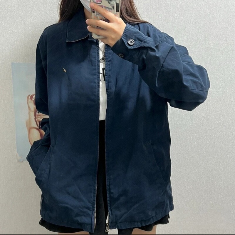 Correct Version of the Original Rl Ralph Lauren Classic Embroidered Old Money Style Lapel Executive Zip-Up Jacket for Men and Women Correct Version of the Original Rl Ralph Lauren Classic Embroidered Old Money Style Lapel Executive Zip-Up Jacket for Men and Women