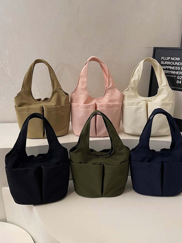 Niche Nylon Fabric Shoulder Bag, Large Capacity Handbag for Women, Korean Style Multi-Pocket Mommy Tote Bag