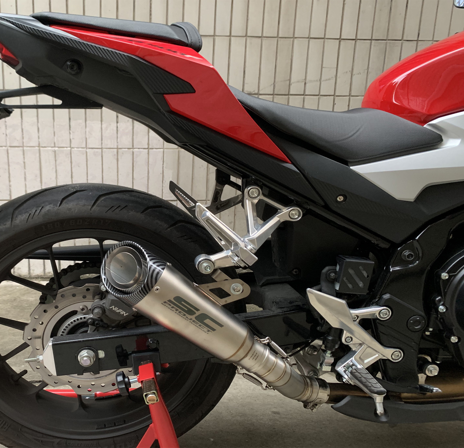 Suitable for Honda CB400F exhaust modification middle section connecting pipe CB400X/R exhaust pipe lossless straight upper modification
