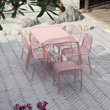 露营风休闲桌椅组合铁艺室外露天酒吧长桌庭院简约阳台现代简约风