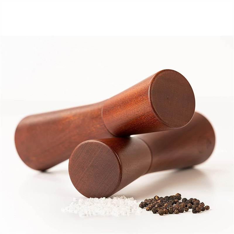 Molinillo de pimienta de madera molinillo de pimienta negro manual molino de pimienta de espesor ajustable