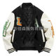Men's Spring and Autumn Fashion Jacket Baseball Jacket Cotton Embroidered Contrast Color Jacket Trendy Brand Design Leather Top Baseball Suit Flying Suit
