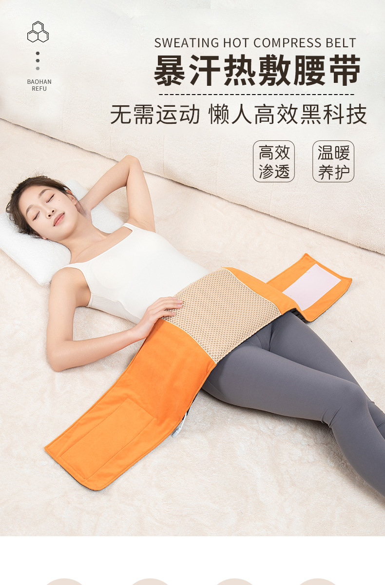 Sea Salt Heat Therapy Wrap Electric Heating Bag with Mugwort Pads for Waist Shoulder Neck and Back Home Use overview