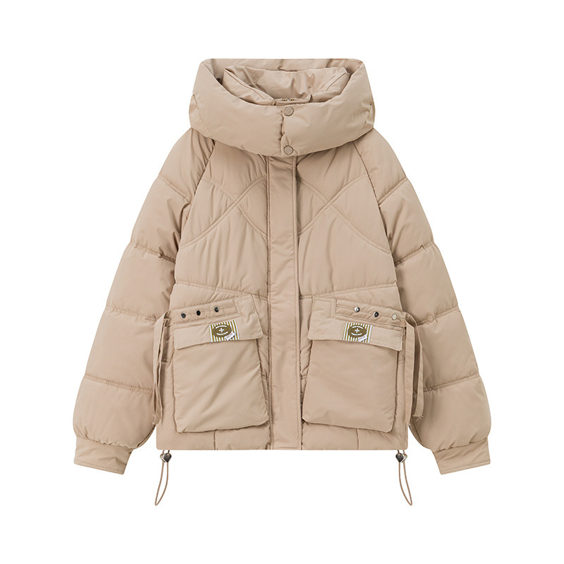 Algodón de pluma, ropa de algodón para mujeres cortas 2025, nuevos estudiantes coreanos encapuchados, chaquetas de algodón para estudiantes pequeños, ropa de pan image 5