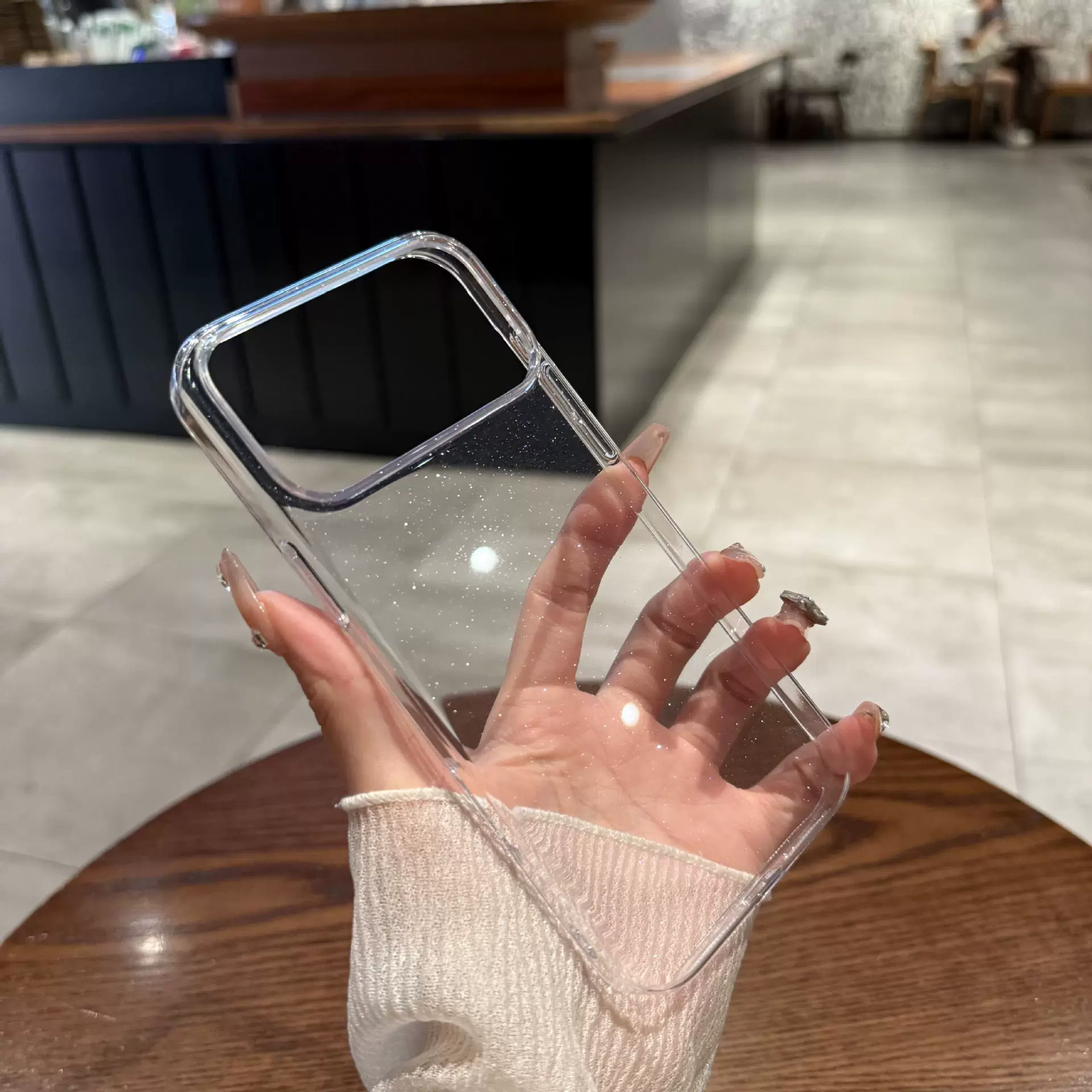 适用iPhone17闪粉手机壳全包PC透明高级感苹果15防摔保护套13硬16