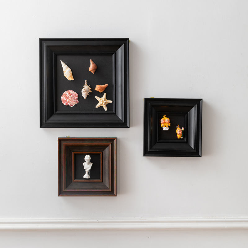 Blind Box Storage Black Photo Frame Display Square 4-Inch 6inch 8inch European-Style Embossed Living Room Decorative Picture Frame Wholesale Blind Box Storage Black Photo Frame Display Square 4-Inch 6inch 8inch European-Style Embossed Living Room Decorative Picture Frame Wholesale