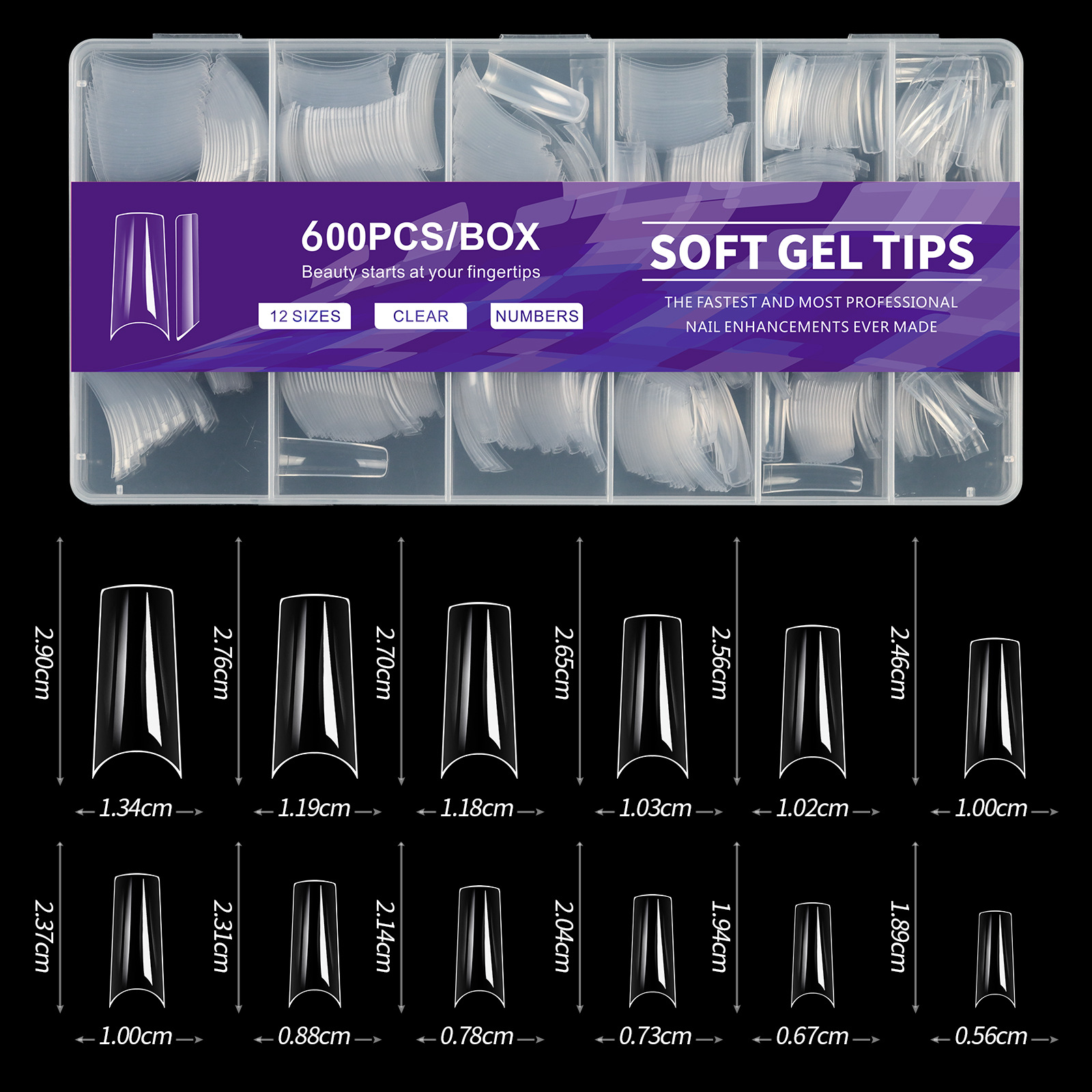 Puntas de uñas postizas populares transfronterizas para arte de uñas, puntas de uñas delgadas semimate sin necesidad de limar, estilo ballet europeo y americano, mate, 600 piezas al por mayor.