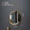 Nordic wind iron art square wall mirror toilet bathroom dormitory mirror mirror hanging wall washing table wall -mounted makeup mirror