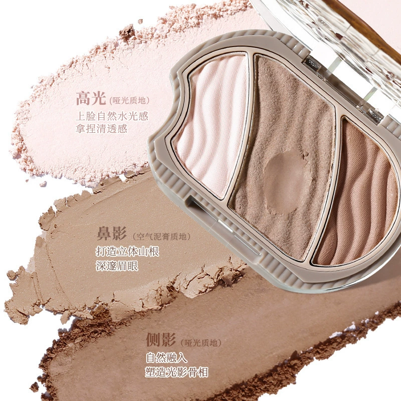 Makeup xixi Light and Shadow, легко растушевываемый хайлайтер и палитра для контуринга, универсальный матовый хайлайтер, натуральные стереоосветляющие тени для носа, тени для носа