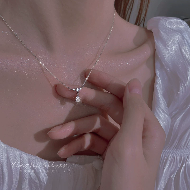 Капельное ожерелье женский легкий экстравагантный нишевое чувство изысканная ключица цепи темперамент дикая модная сеть красный свитер цепи аксессуары