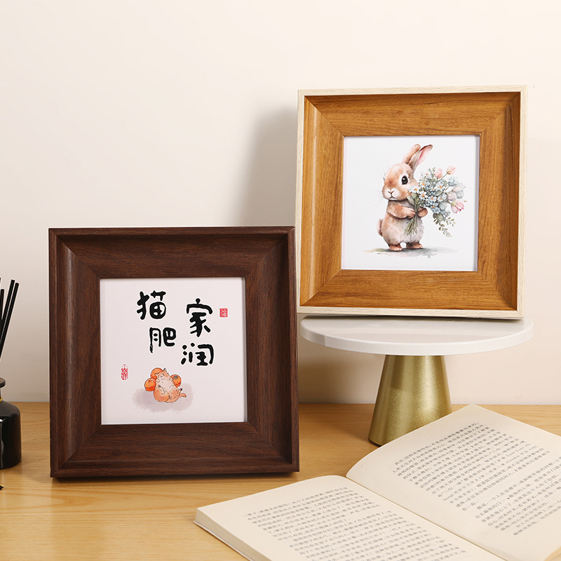 Wooden Photo Frame Display Stand, Three-Dimensional Hollow Frame, Empty Frame for Mounting, Modern Minimalist Square Small Photo Frame, Wholesale from Manufacturer Wooden Photo Frame Display Stand, Three-Dimensional Hollow Frame, Empty Frame for Mounting, Modern Minimalist Square Small Photo Frame, Wholesale from Manufacturer