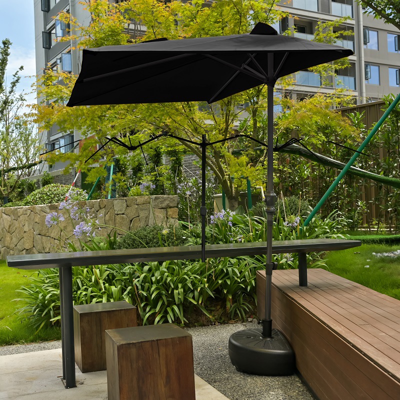 Pared al aire libre medio lado sombrilla balcón rectangular jardín elevable patio verde al aire libre sombrilla cobertizo