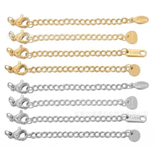 Stainless steel extended chain tag tail chain tailpad DIY accessories connecting card stainless steel necklace tail card