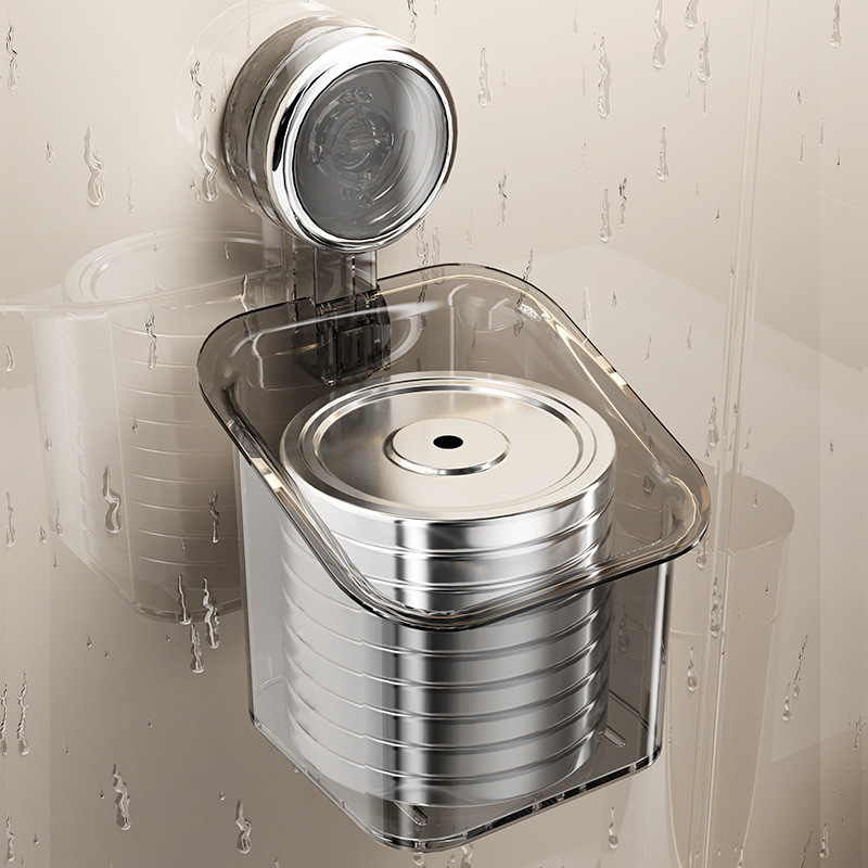 Caja de almacenamiento de toallas faciales desechadas de ventosa colgada en la pared cesta de almacenamiento de estantes para almacenar en la pared de la mesa de lavado del baño