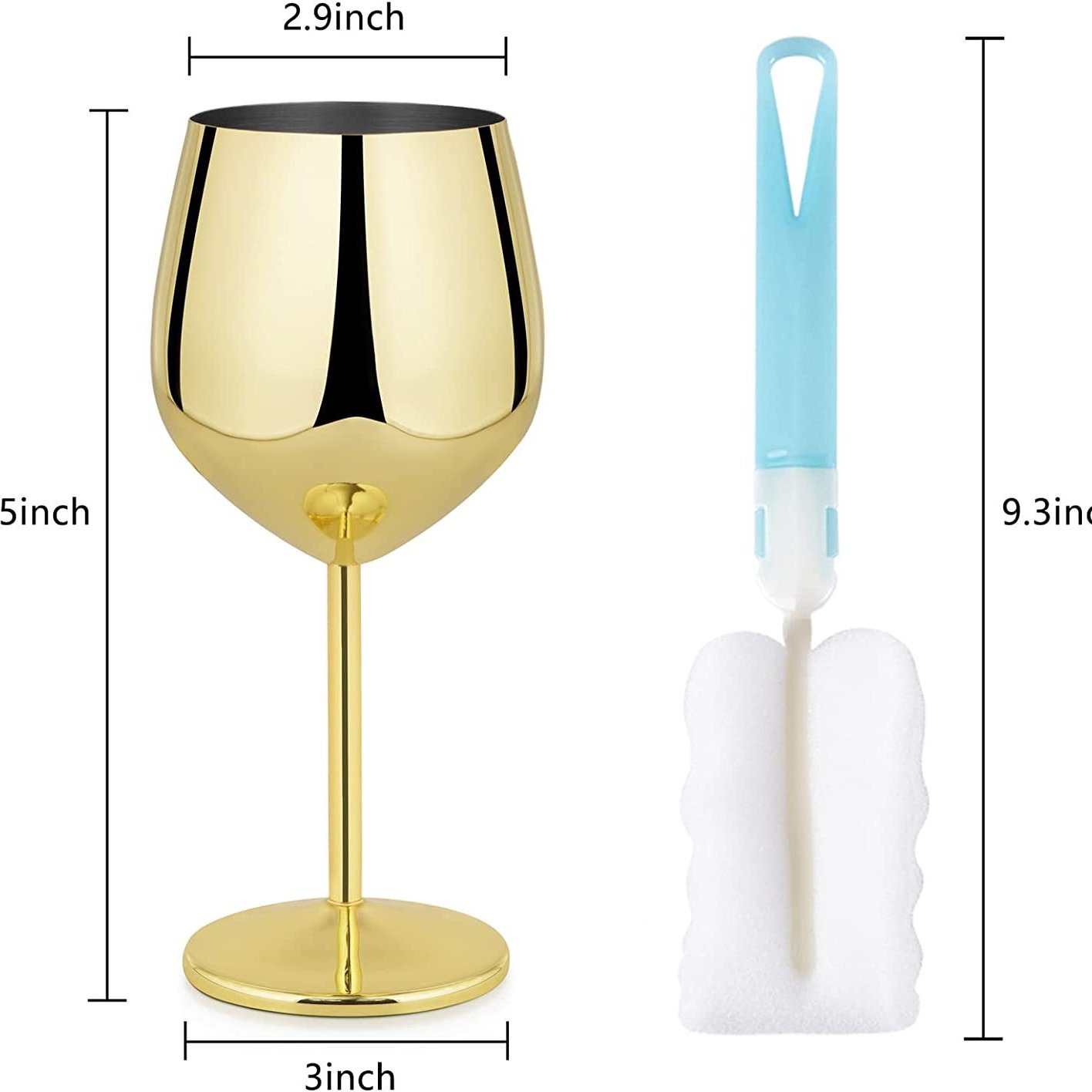 Tazas de vino transfronterizas de vino de alto pie tazas de champán de acero inoxidable europeas tazas de vino al por mayor cócteles retro lujosos