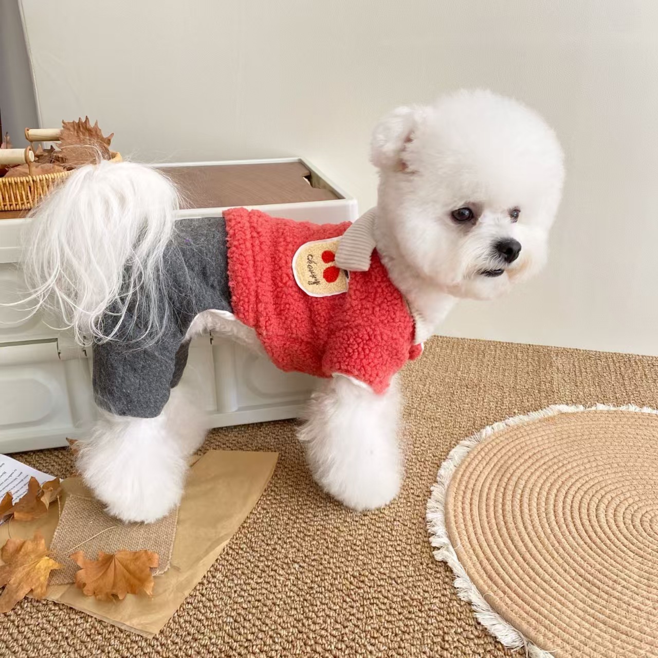 레드 체리 코튼 코트