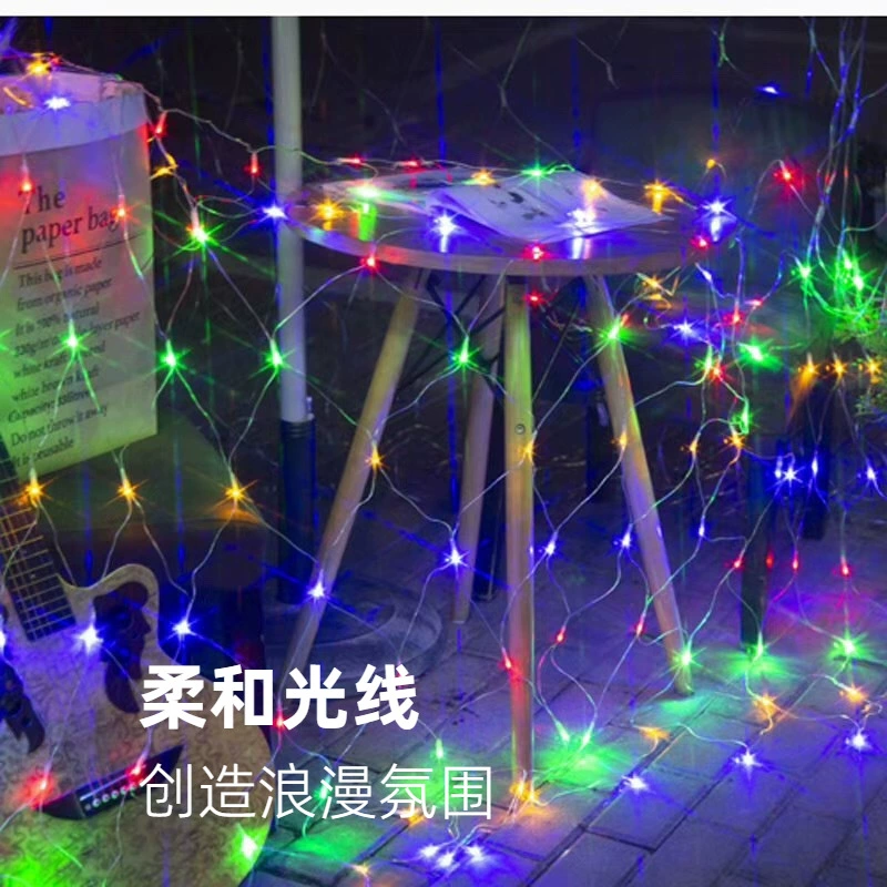 LED-сетевые огни водонепроницаемая тентовая конструкция, декоративная сетка для беседки, сетка на крючки в виде сетей, размер 1.5×1.5–10×8 м