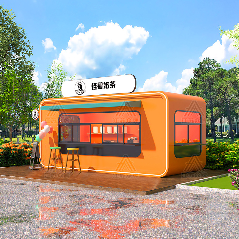 Quiosco de cabina de manzana, sala móvil, tienda de té con leche, snack bar, tienda de contenedores, quiosco, restaurante, cafetería