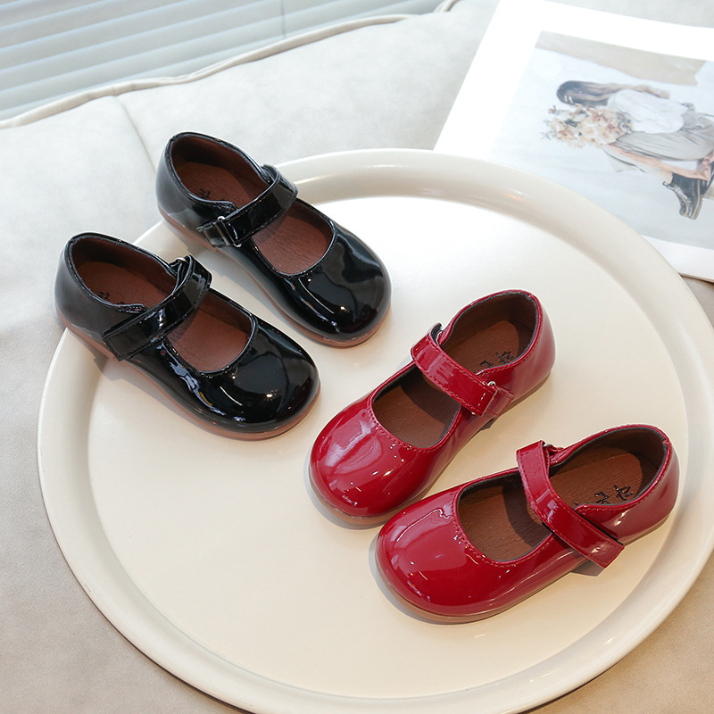 Girls Korean Style Simple and Versatile Princess Shoes 2025 Spring & Fall New Kidsren's Performance Dance Shoes Casual Fashion Leather Shoes