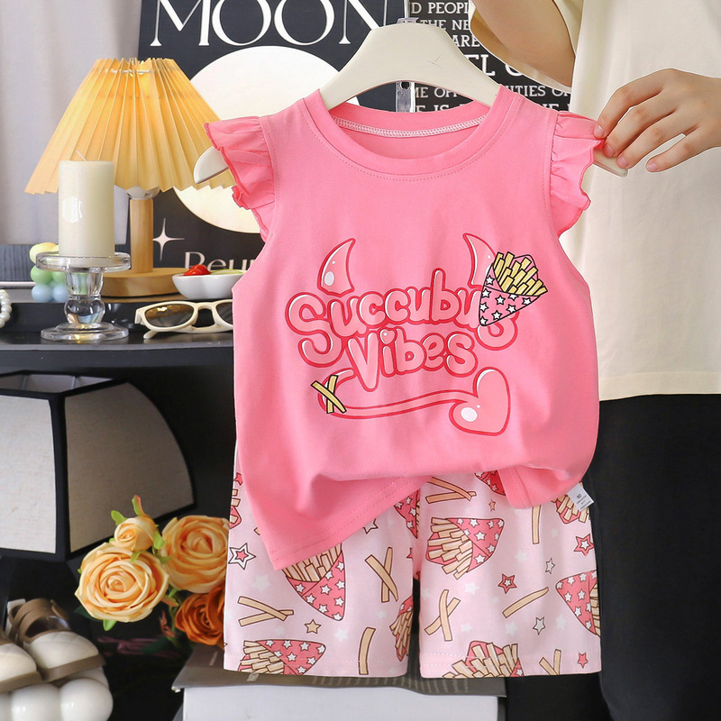 儿童背心套装纯棉女童夏装韩版童装新款2025夏季男童两件套批发|undefined
