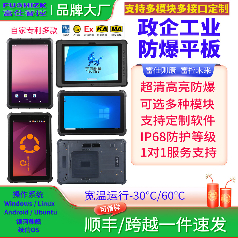 Fushizhi Intelligent Control [Explosion-Proof Certified] Industrial Rugged Tablet Pc Ip68 Intrinsically Safe Coal Mining Exib