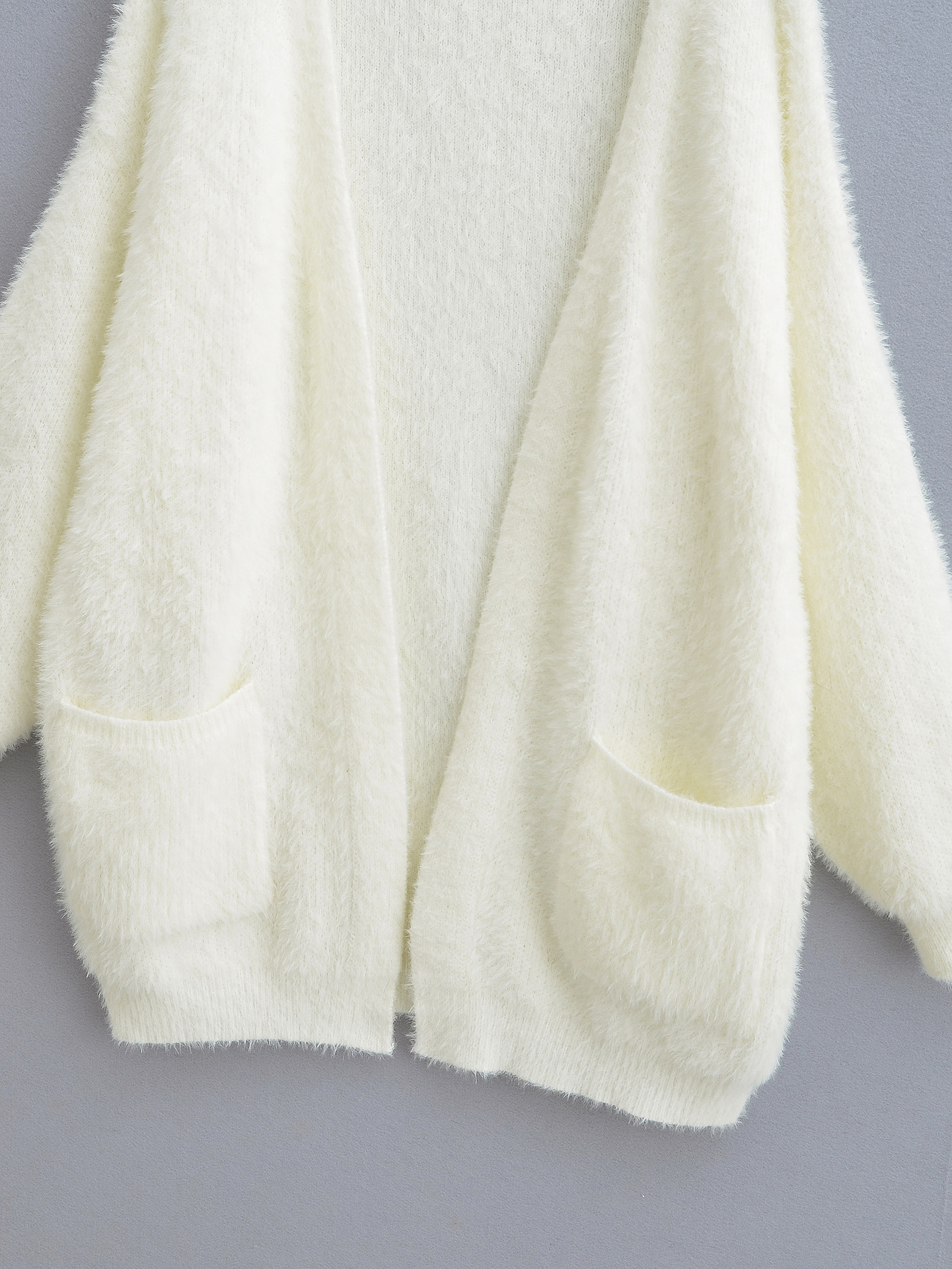 Soft and Lazy Imitation Mink Hair Mid Length Knitted Cardigan for Women's 2023 Autumn/winter New Loose and Thickened Sweater Coat_voghion.com