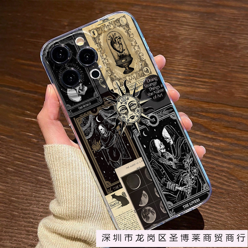 骷髅幽灵苹果16promax手机壳iPhone15Pro恶搞14/13/12/11透明软壳