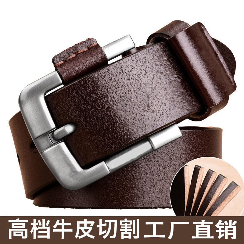 Fabricante de cinturones, venta directa, cinturón de cuero genuino para hombres, cinturón con hebilla, cinturón popular transfronterizo, hebilla de bolso de cuero de vaca