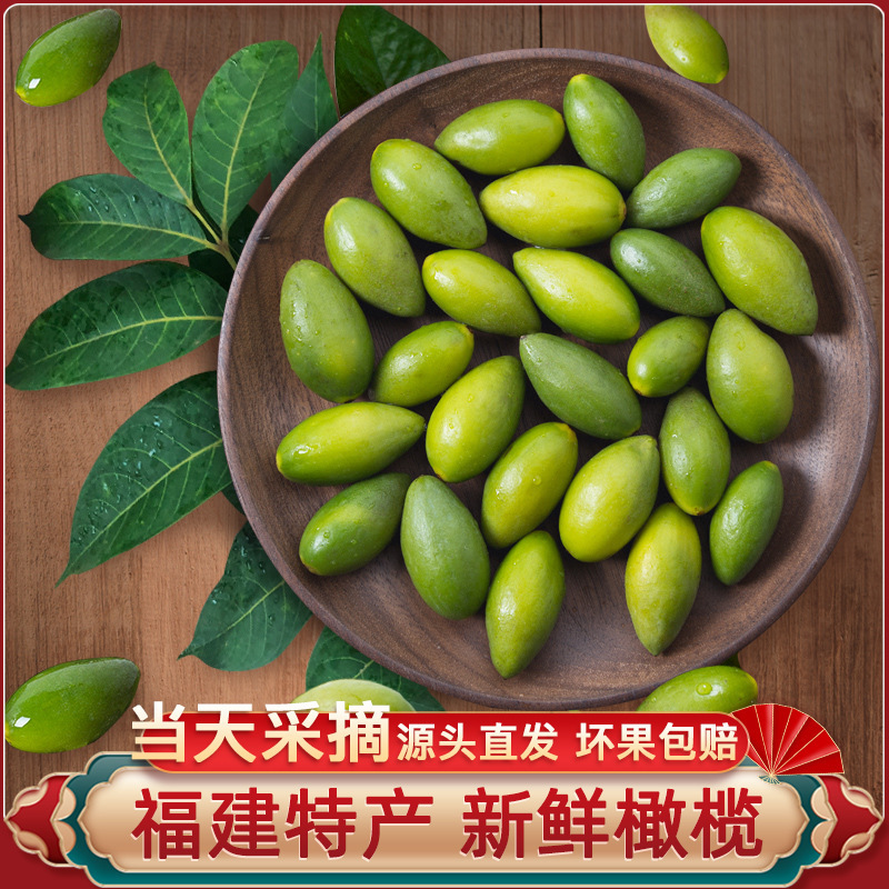 Minzhen Fresh Olives 1000g Green Olives Straight from the Origin 2 Bags of Fuzhou Specialty Minqing Sandalwood Olive Fruit