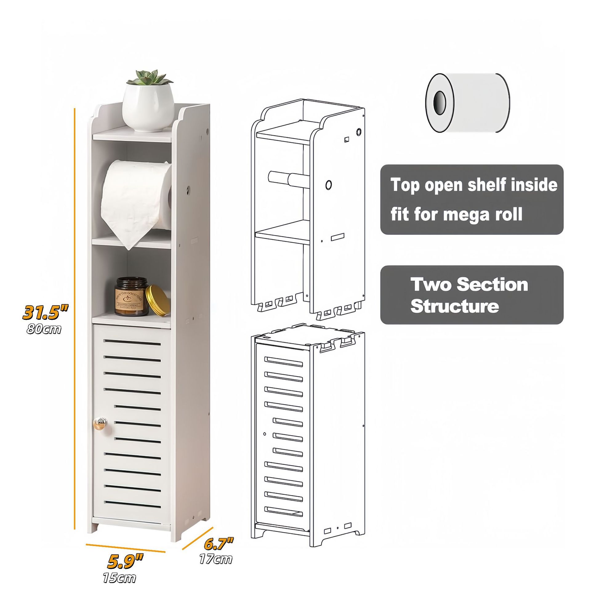 Gabinete de almacenamiento de hendidura transfronteriza estante de baño armario de baño armario de cajón armario de cocina ultra estrecho