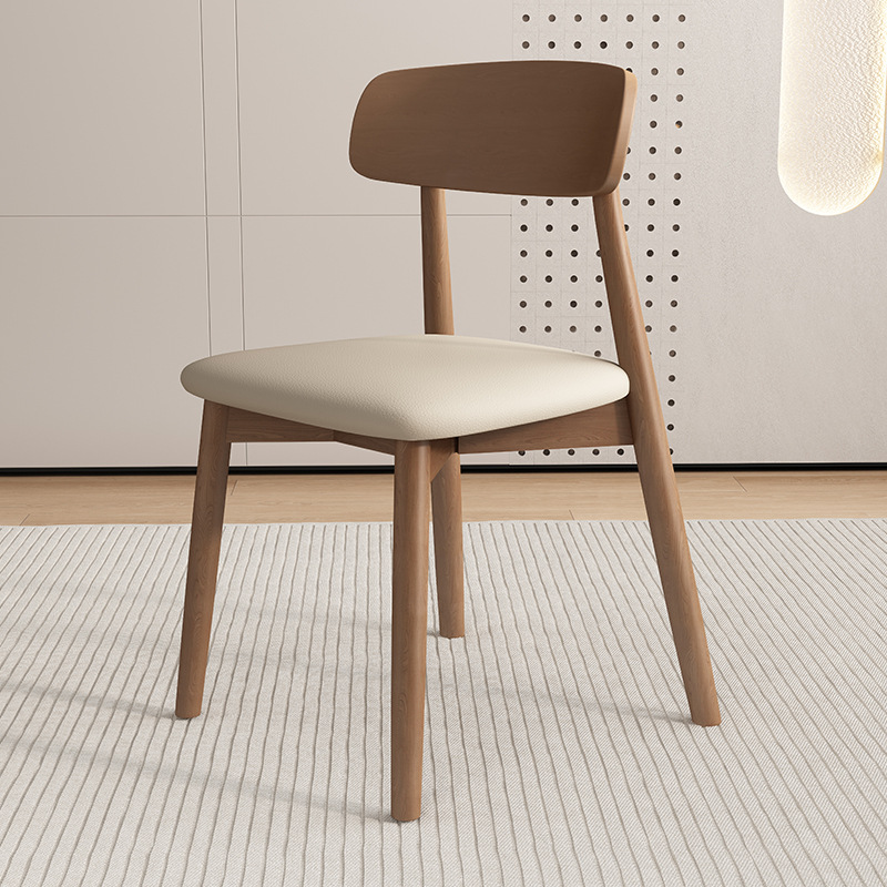 Silla de comedor de madera sólida, silla de comedor de madera nórdica, silla de comedor, silla de respaldo, silla de ganoderma lucidum