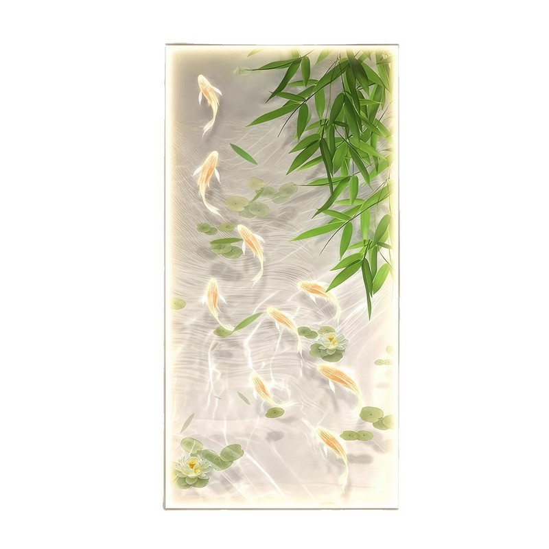 Jiuyu Jucai 小さな新鮮な玄関吊り絵画廊下装飾絵画発光ライト付きシンプルモダン通路緑植物壁画|undefined