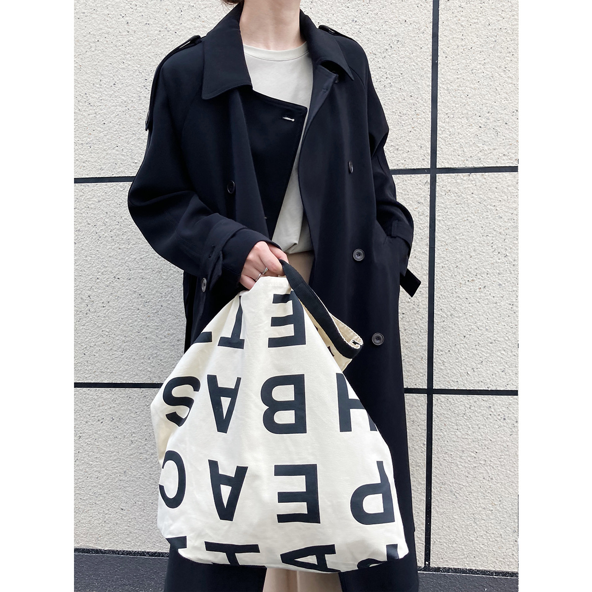 drape British style loose mid length knee length windbreaker female jacket _voghion.com