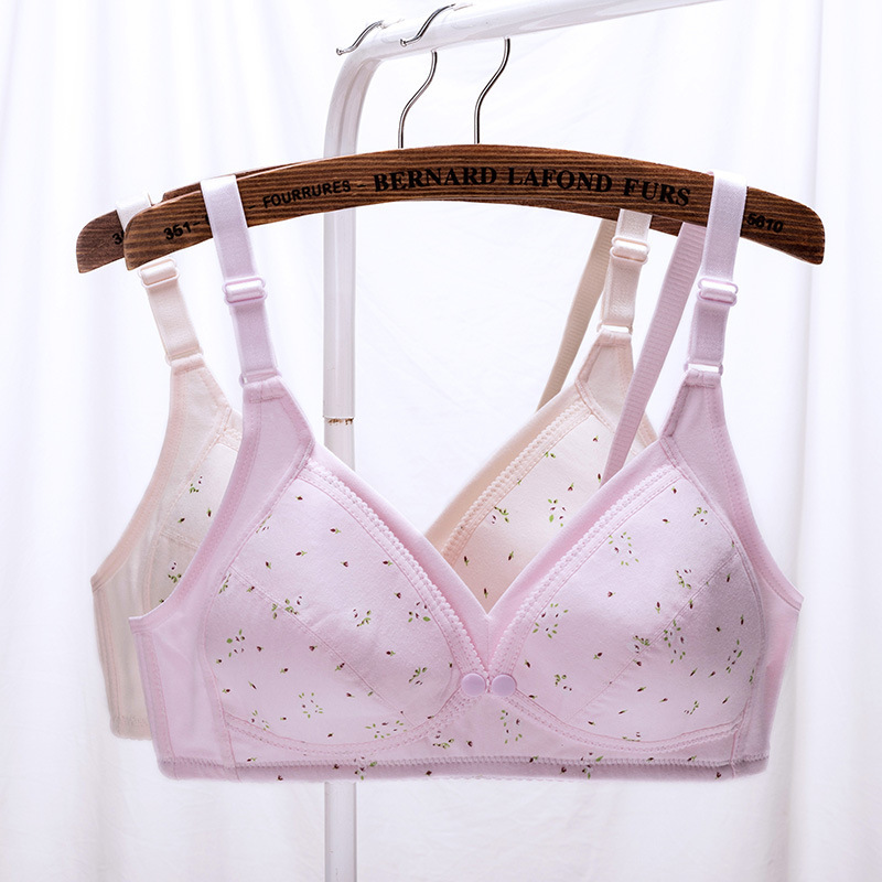 Mother's nursing bra during pregnancy without steel ring without sponge thin cross-border plus size nursing underwear wholesale