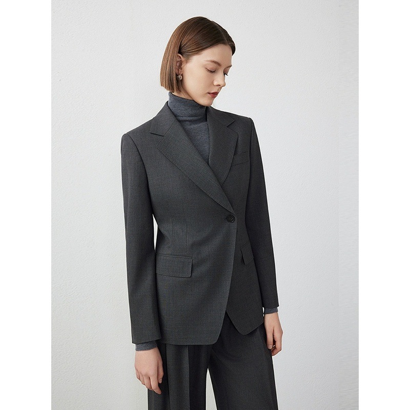 朗予姿羊毛复古通勤气质高级感职业西服女2025年秋季新款西装外套|undefined