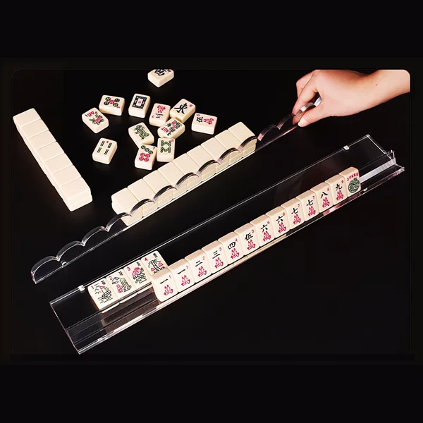 Amazon's New Shell-Patterned Mahjong Tile Organizer 5mm Acrylic Mahjong Tile Shuffler and Rack Set of 4 Pieces