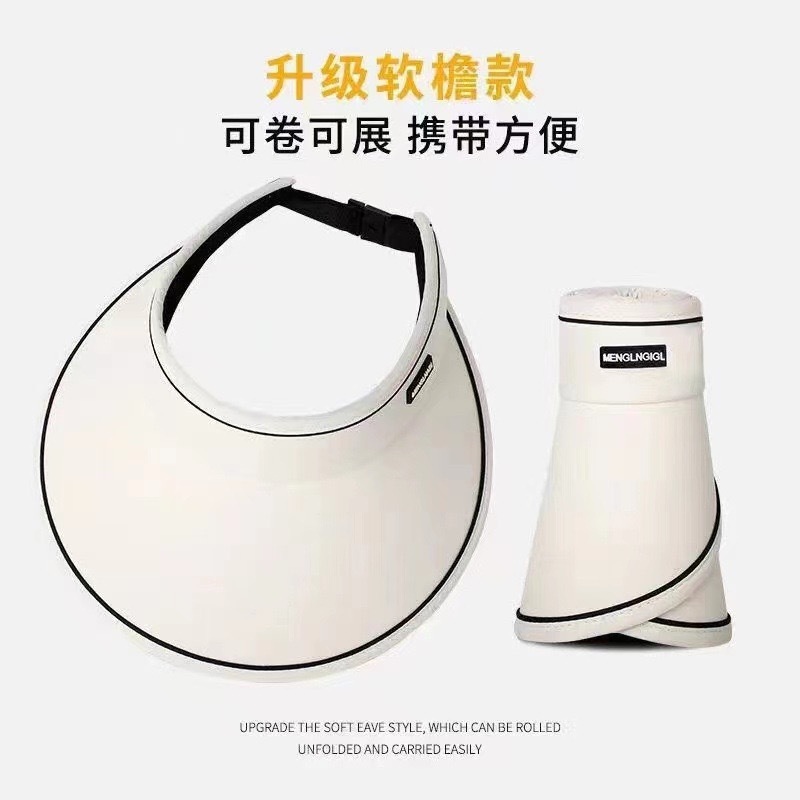 防晒帽女夏季防紫外线空顶太阳帽子遮阳草帽大帽檐遮脸可折叠草编|undefined