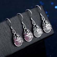 月光猫眼石耳环 日韩时尚简约女款水滴耳坠 厂家现货直批外贸耳饰