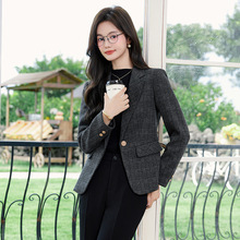 毛呢小西装外套女2024新款秋冬高级感小个子女士韩版修身短款西服