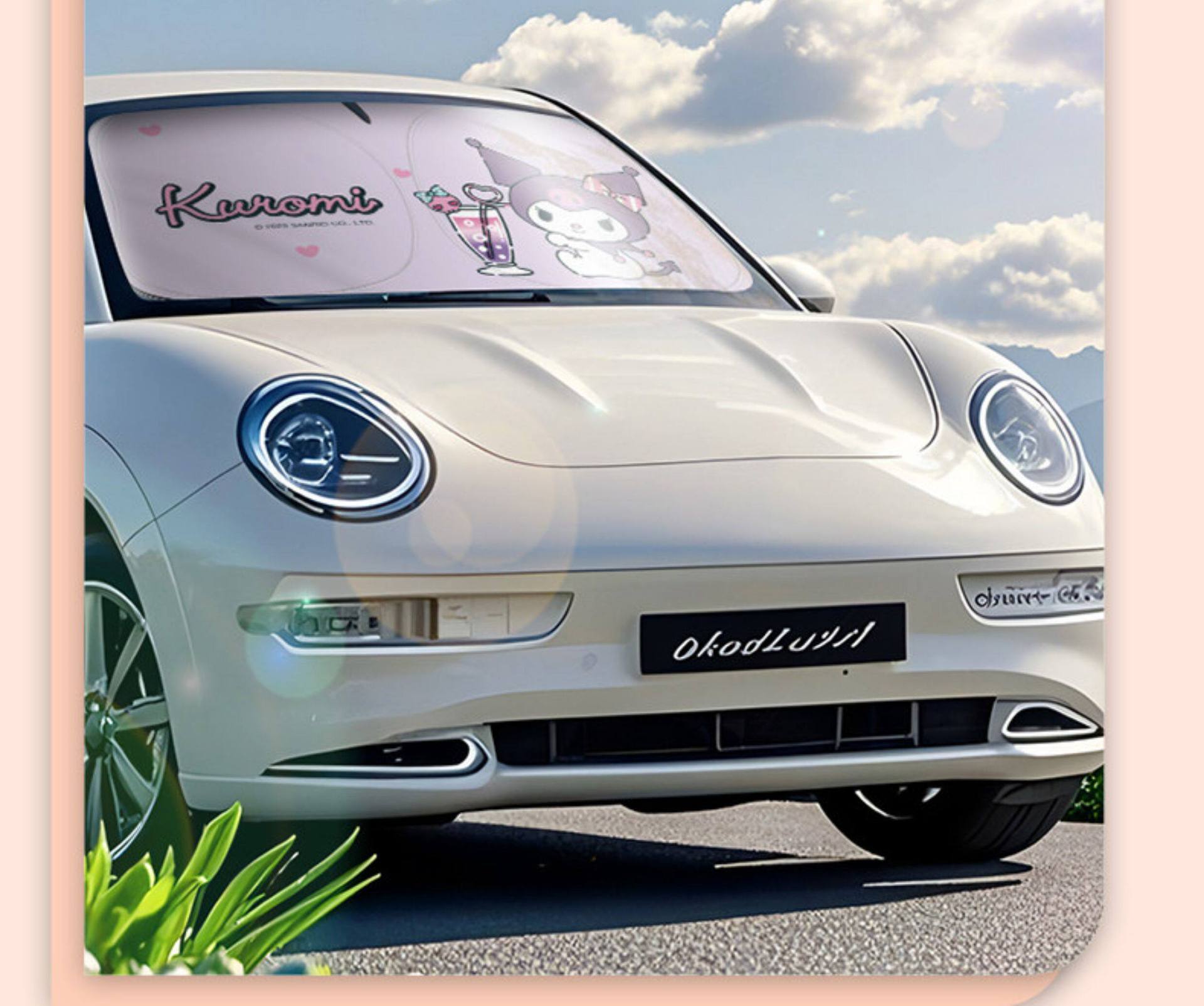 Cinnamoroll Car Sunshade Heat Insulation Sunshade Front Windshield Sunshade 2026 New Model Black Rubber Heat Insulation for Women