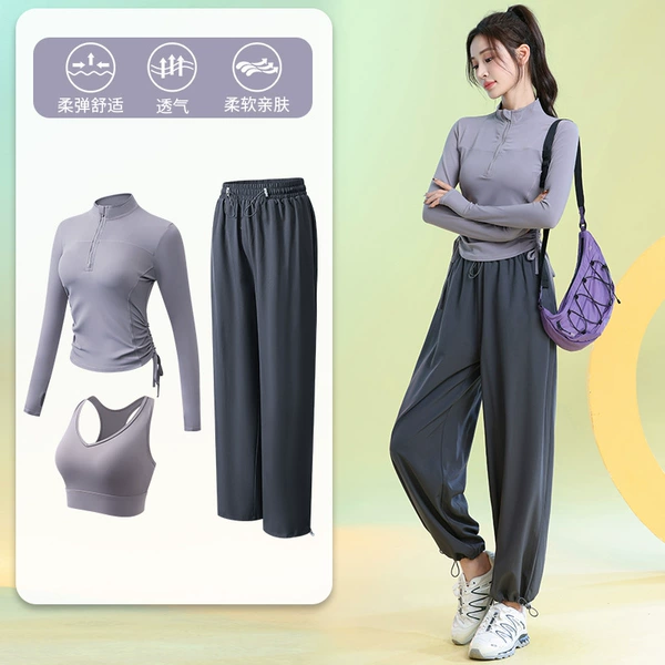 Haiyueyan three-piece set (ink gray trousers)